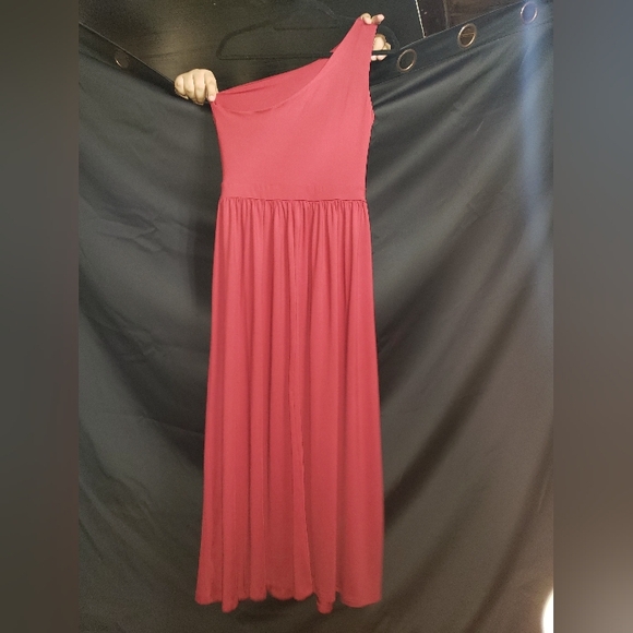 One Shoulder High Split Sleeveless Ruched Sexy Cocktail Maxi Long Dress - Picture 5 of 14